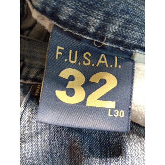 F.U.S.A.I Western Men's Jeans Size 32x30 Boot Cut Denim Medium Wash - Picture 8 of 13